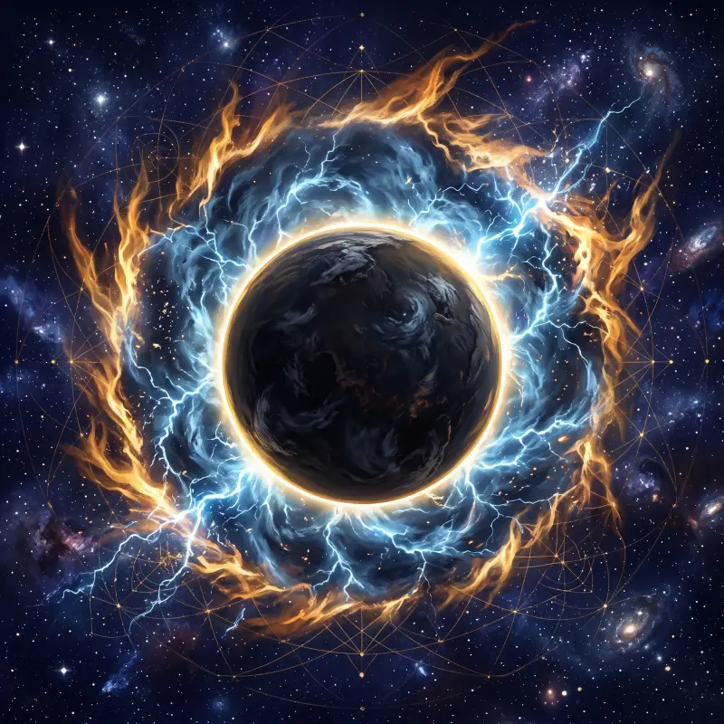 Rahu, the planet that rules numerology number 4, The Maverick, shown with its rahu storm aura