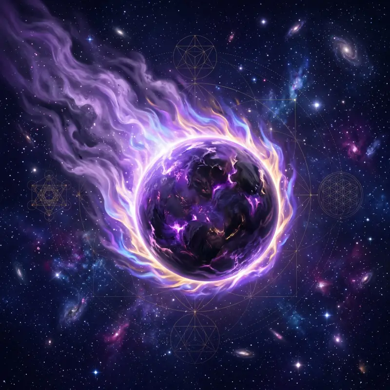 Ketu, the planet that rules numerology number 7, The Mystic, shown with its ketu mist aura